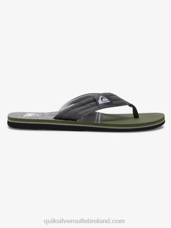 Men Quiksilver Molokai Layback Sandals N02TD499 black/green/grey