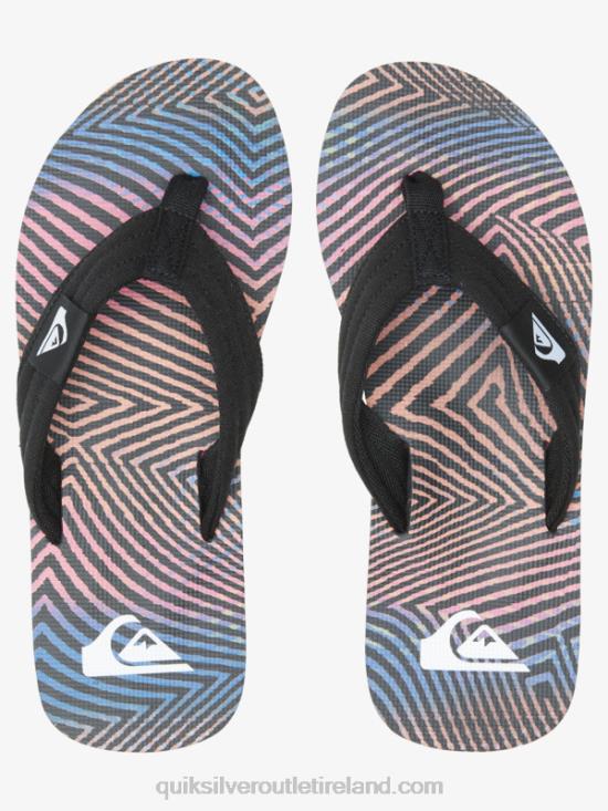 Men Quiksilver Molokai Layback Sandals N02TD502 black/orange/grey