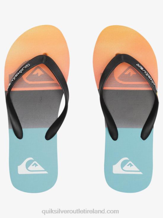 Men Quiksilver Molokai Panel Flip-Flops N02TD568 black/orange