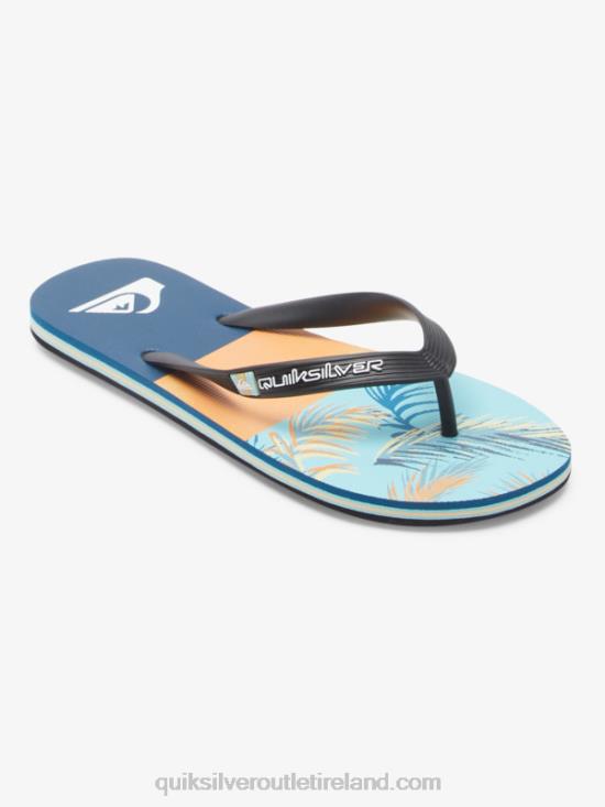 Men Quiksilver Molokai Panel Flip-Flops N02TD569 blue/black/yellow