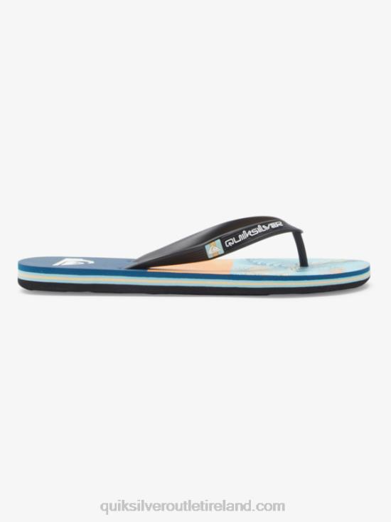 Men Quiksilver Molokai Panel Flip-Flops N02TD569 blue/black/yellow