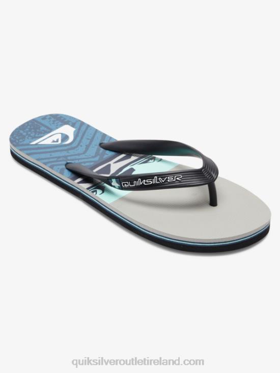 Men Quiksilver Molokai Panel Flip-Flops N02TD572 grey/black/blue
