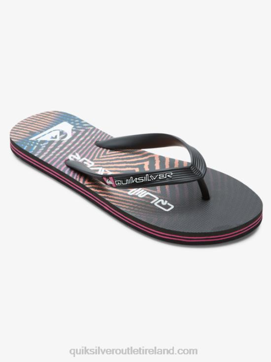 Men Quiksilver Molokai Wordblock Flip-Flops N02TD1137 black/pink