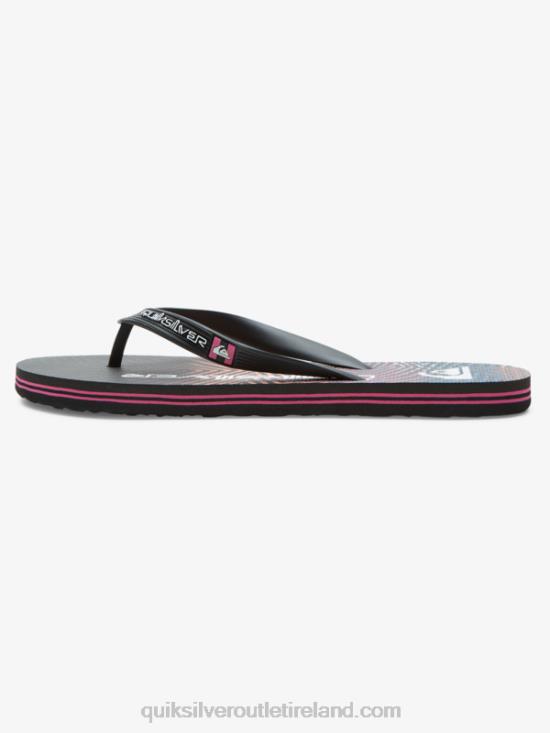 Men Quiksilver Molokai Wordblock Flip-Flops N02TD1137 black/pink