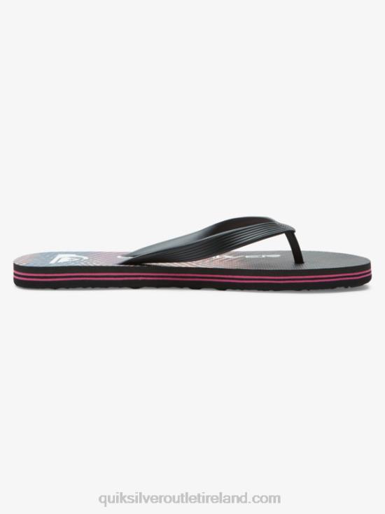 Men Quiksilver Molokai Wordblock Flip-Flops N02TD1137 black/pink
