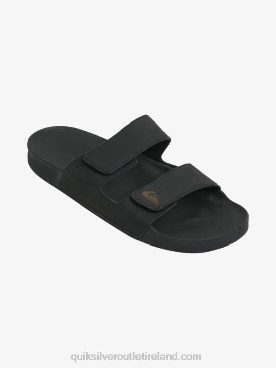 Men Quiksilver Rivi Leather Double Adjust Sandals N02TD1286 black