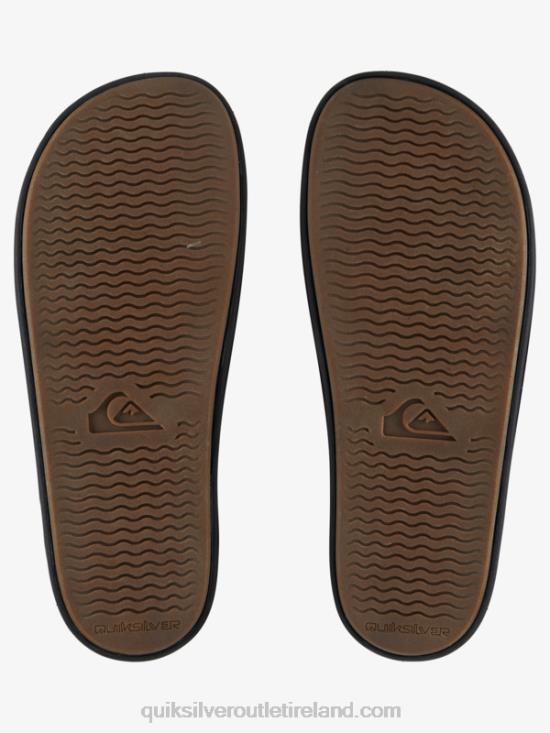 Men Quiksilver Rivi Leather Double Adjust Sandals N02TD1287 brown/black