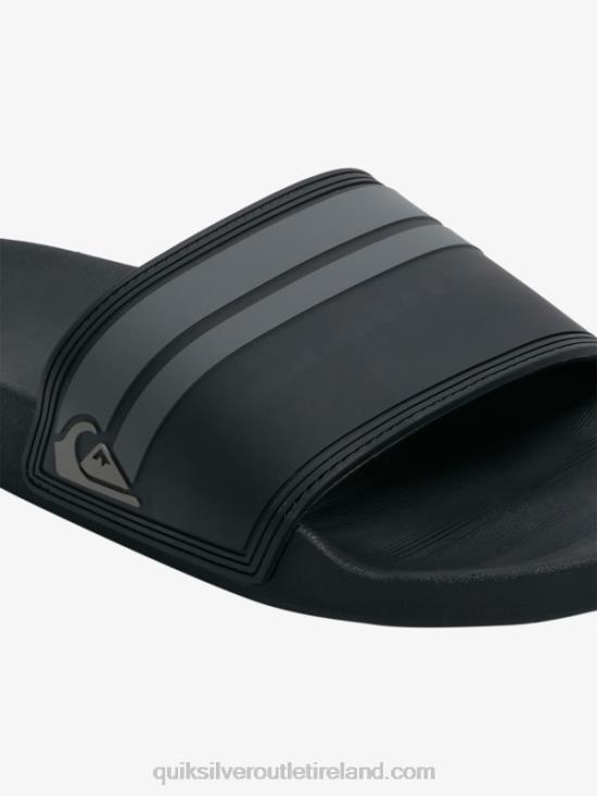 Men Quiksilver Rivi Slide Slider Sandals N02TD763 black/grey