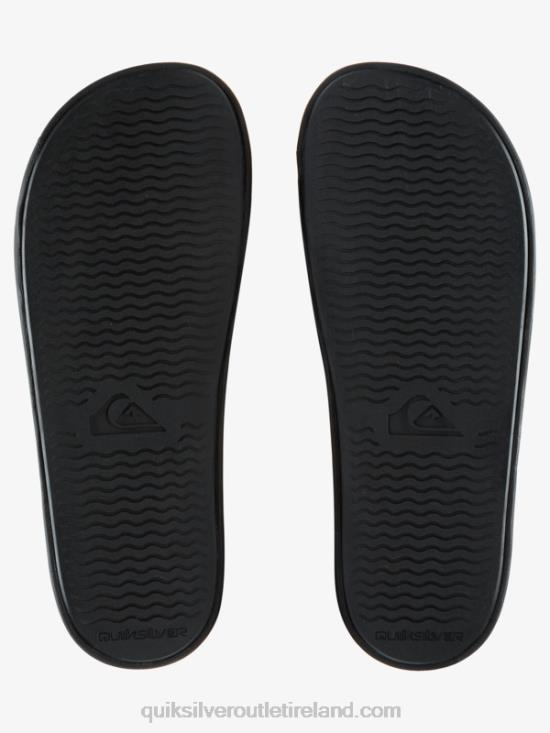 Men Quiksilver Rivi Wordmark Slide Slider Sandals N02TD683 black