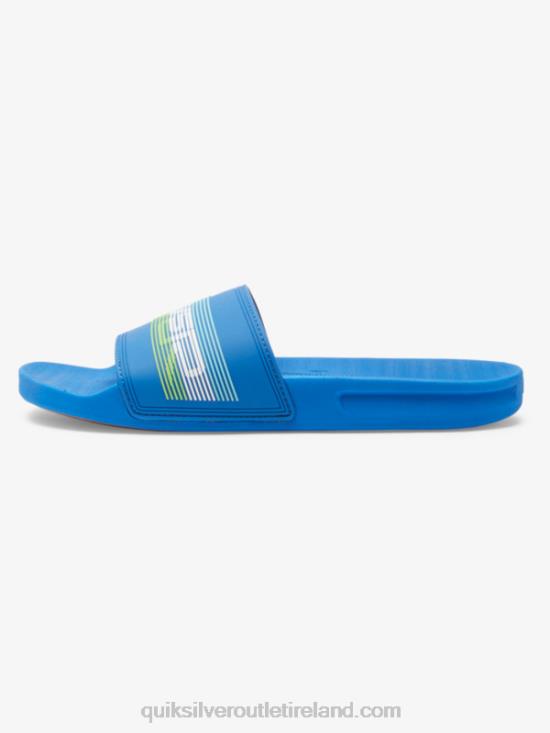 Men Quiksilver Rivi Wordmark Slide Slider Sandals N02TD685 blue 4