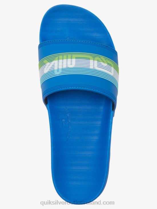 Men Quiksilver Rivi Wordmark Slide Slider Sandals N02TD685 blue 4