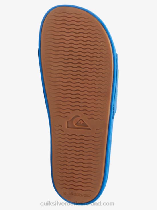 Men Quiksilver Rivi Wordmark Slide Slider Sandals N02TD685 blue 4