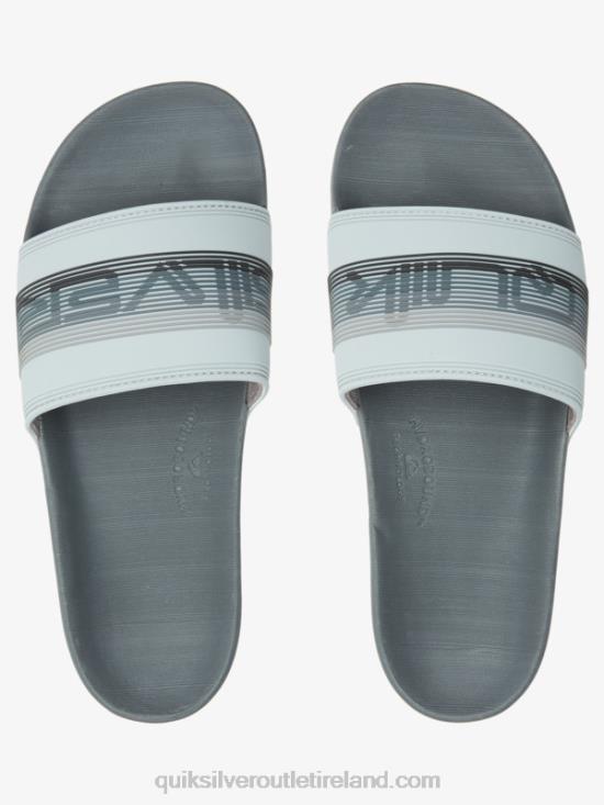 Men Quiksilver Rivi Wordmark Slide Slider Sandals N02TD687 grey 1
