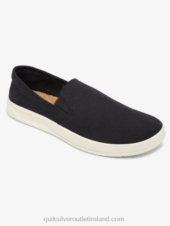 Men Quiksilver Harbor Wharf Slip-On Shoes N02TD1290 black/white
