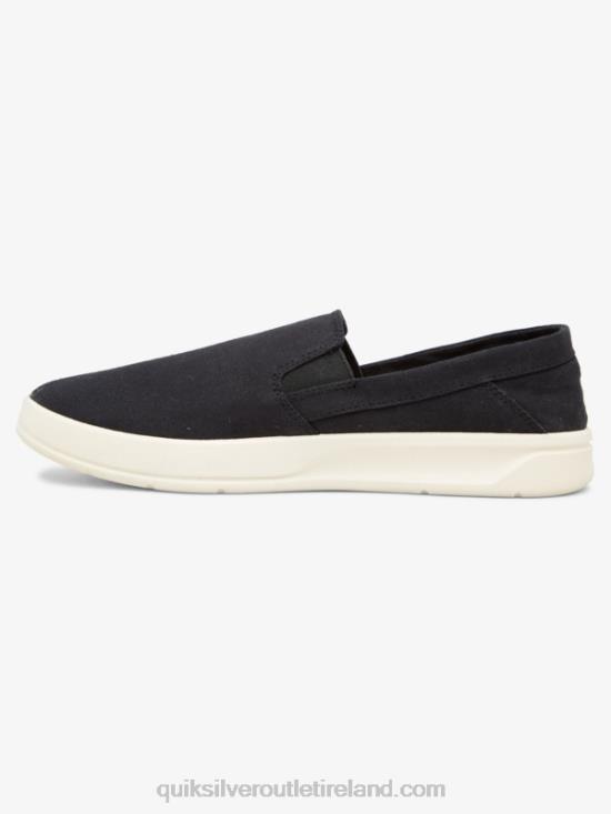 Men Quiksilver Harbor Wharf Slip-On Shoes N02TD1290 black/white
