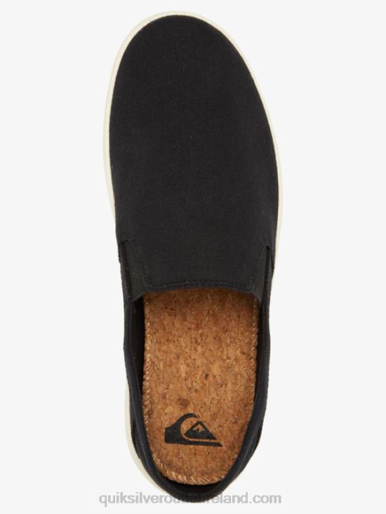 Men Quiksilver Harbor Wharf Slip-On Shoes N02TD1290 black/white