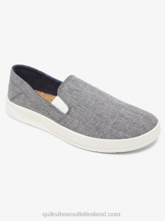 Men Quiksilver Harbor Wharf Slip-On Shoes N02TD1291 grey/white