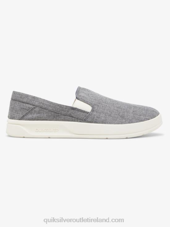 Men Quiksilver Harbor Wharf Slip-On Shoes N02TD1291 grey/white